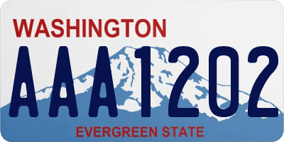 WA license plate AAA1202