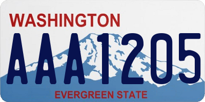 WA license plate AAA1205