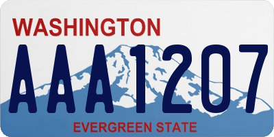 WA license plate AAA1207