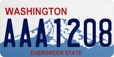 WA license plate AAA1208