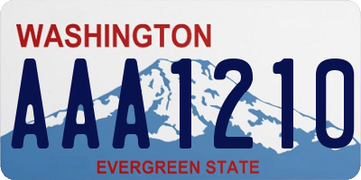 WA license plate AAA1210