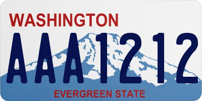 WA license plate AAA1212