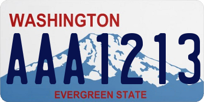 WA license plate AAA1213