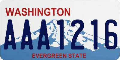 WA license plate AAA1216