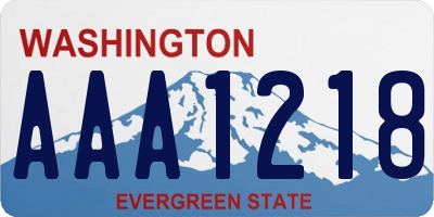 WA license plate AAA1218