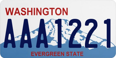 WA license plate AAA1221