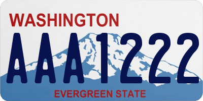 WA license plate AAA1222