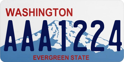 WA license plate AAA1224