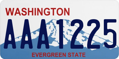 WA license plate AAA1225