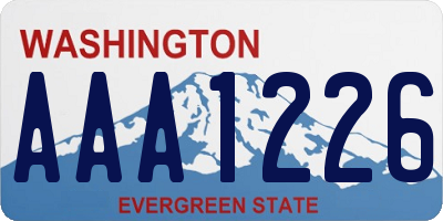 WA license plate AAA1226