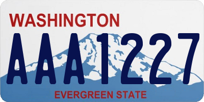 WA license plate AAA1227