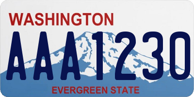 WA license plate AAA1230