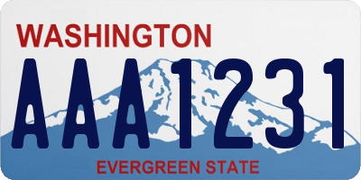 WA license plate AAA1231