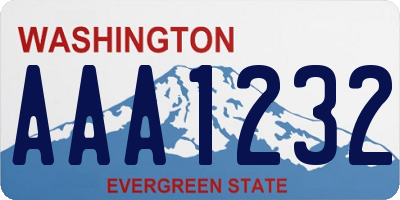 WA license plate AAA1232