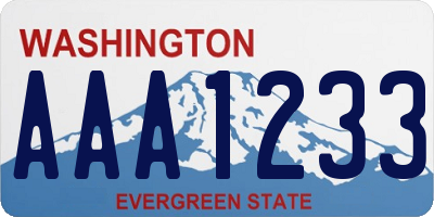 WA license plate AAA1233