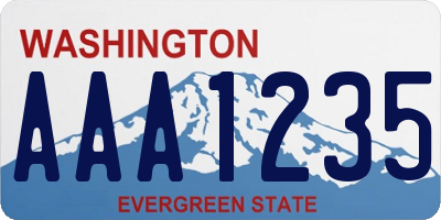 WA license plate AAA1235
