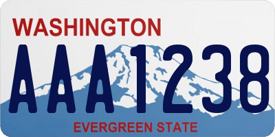 WA license plate AAA1238