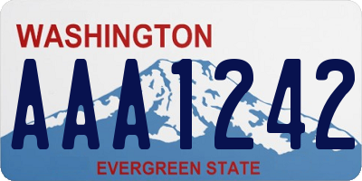 WA license plate AAA1242