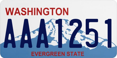 WA license plate AAA1251