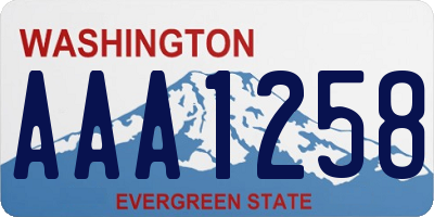 WA license plate AAA1258