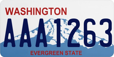WA license plate AAA1263