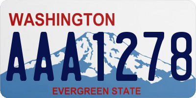 WA license plate AAA1278