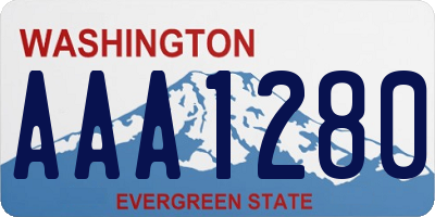 WA license plate AAA1280