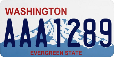 WA license plate AAA1289