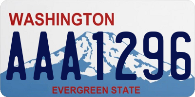 WA license plate AAA1296