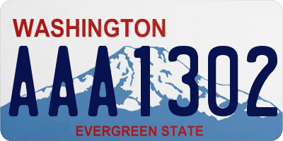 WA license plate AAA1302