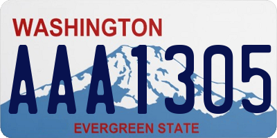 WA license plate AAA1305