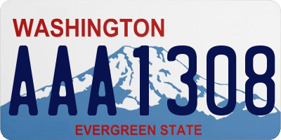 WA license plate AAA1308