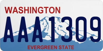 WA license plate AAA1309