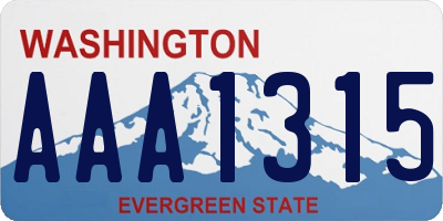 WA license plate AAA1315