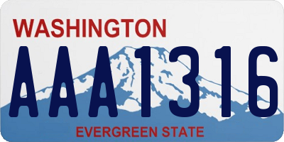 WA license plate AAA1316