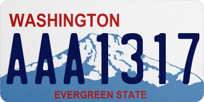 WA license plate AAA1317