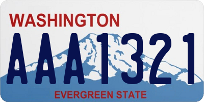 WA license plate AAA1321