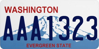 WA license plate AAA1323