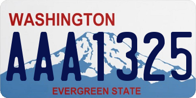 WA license plate AAA1325