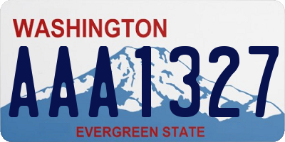 WA license plate AAA1327