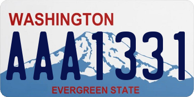 WA license plate AAA1331