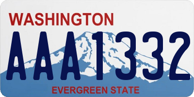 WA license plate AAA1332