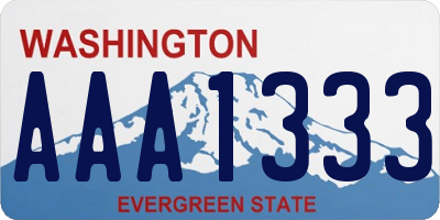 WA license plate AAA1333