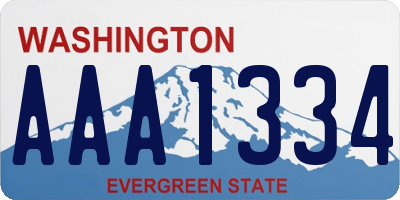 WA license plate AAA1334