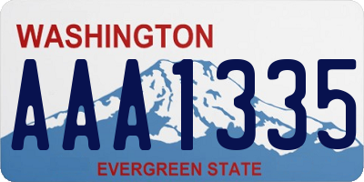 WA license plate AAA1335