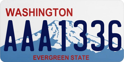 WA license plate AAA1336