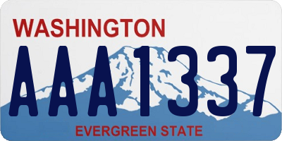 WA license plate AAA1337