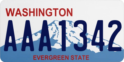 WA license plate AAA1342