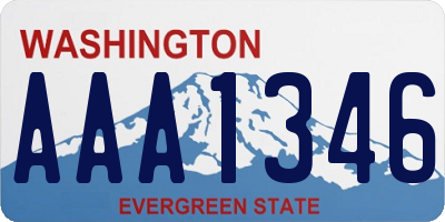 WA license plate AAA1346