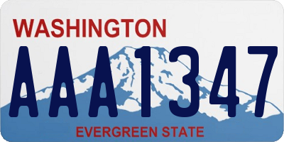 WA license plate AAA1347